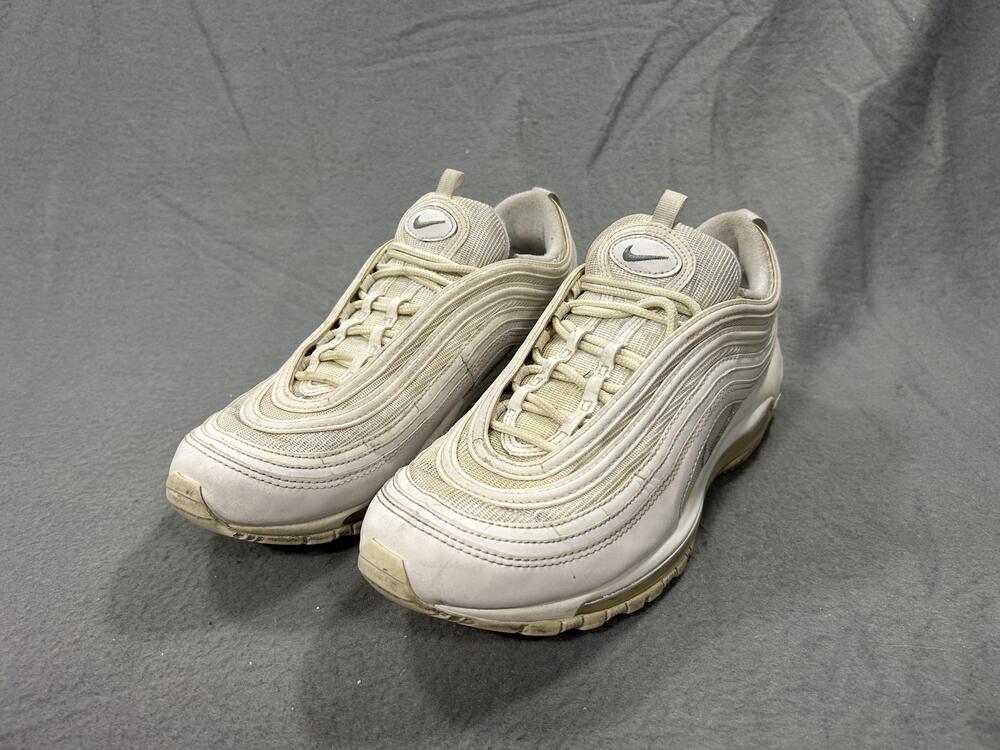 Nike Air Max 97 Shoes Mens 8.5 Triple White Low Top Running Cushioned Sneaker